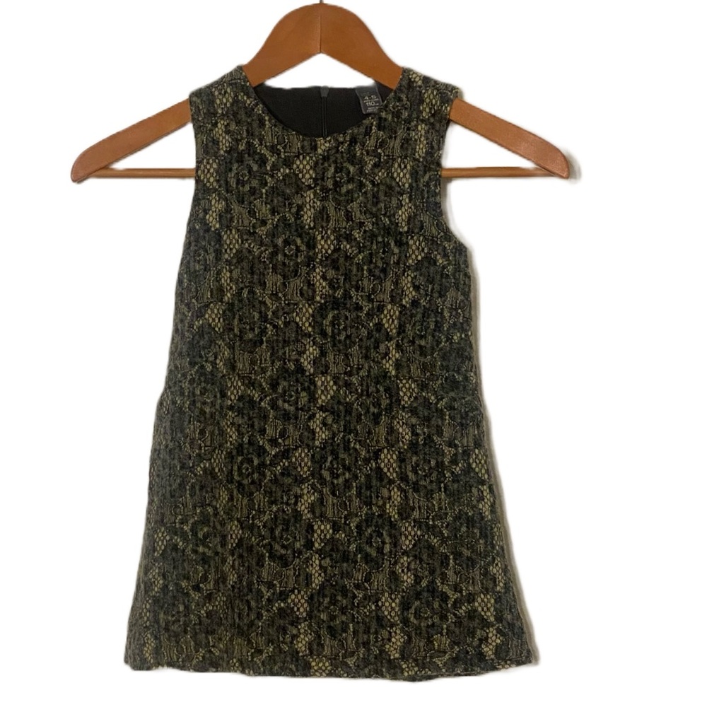 Zara Kids Sleeveless Gray and Cream Floral Dress